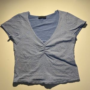 Brandy Melville blue flower short sleeve